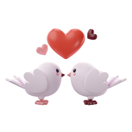 Pássaros do amor  3D Icon