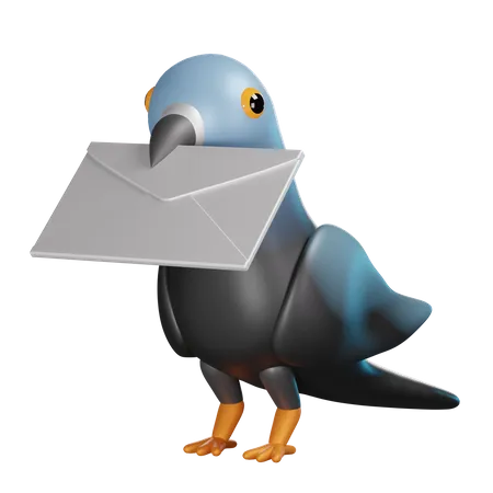 Pombo carregando correspondência  3D Icon