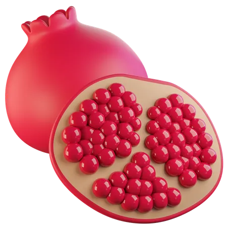 Pomegranate 3 D Icon Illustration 3D Icon