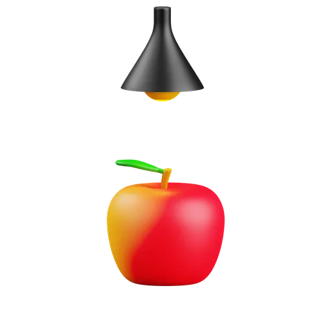 Pomme avec lampe  3D Icon