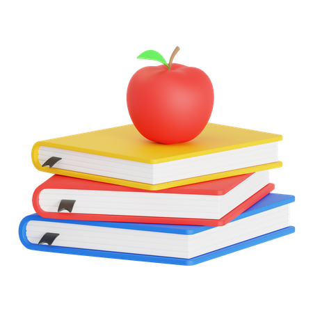 Pomme et livre  3D Icon