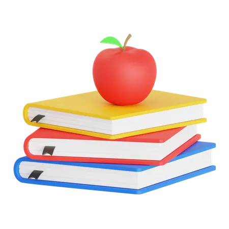 Pomme et livre  3D Icon