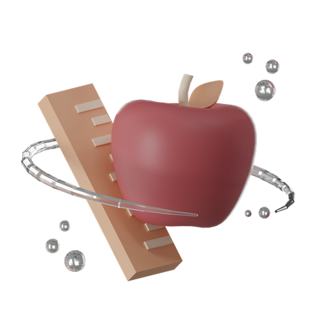 Pomme et balance  3D Icon