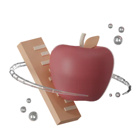 Pomme et balance  3D Icon