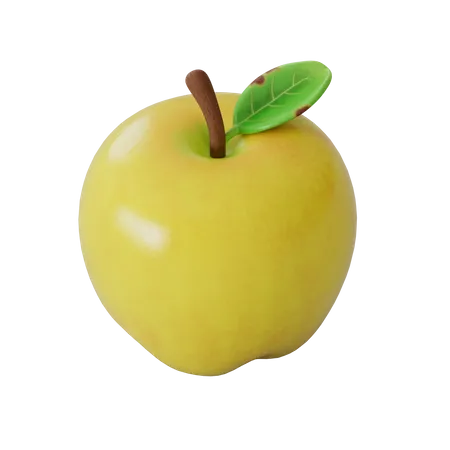 Pomme jaune  3D Illustration