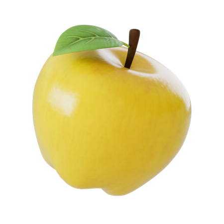 Pomme jaune  3D Illustration