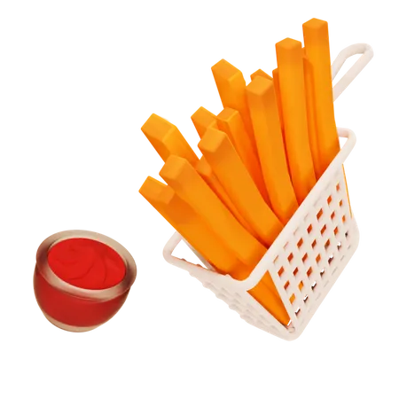 Pommes frites  3D Illustration