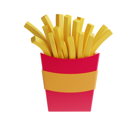 Pommes frites  3D Illustration