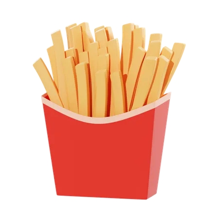 Pommes frites  3D Illustration