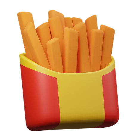 Pommes frites  3D Illustration