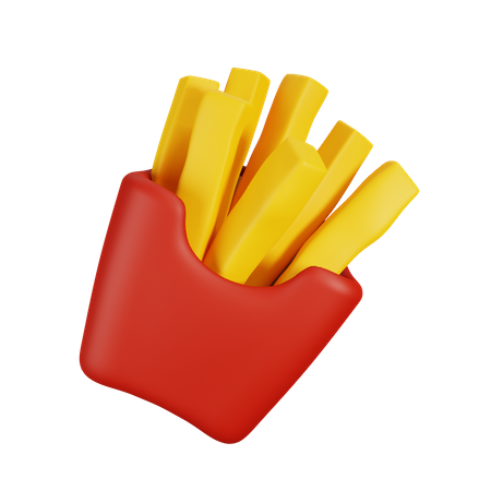 Pommes Frites-Schachtel  3D Illustration