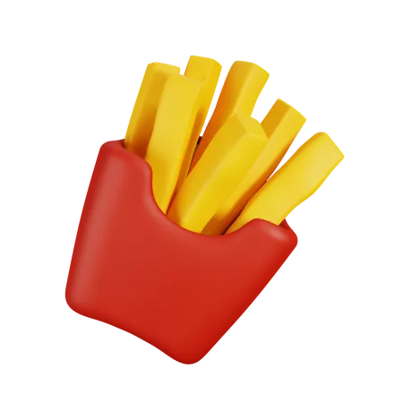 Pommes Frites-Schachtel  3D Illustration