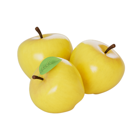 Pommes jaunes  3D Illustration