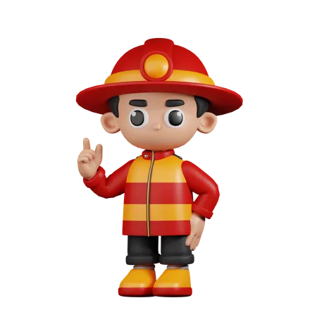 Pompier donnant des conseils  3D Illustration
