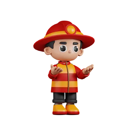 Pompier en colère  3D Illustration
