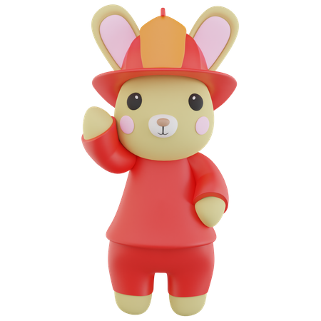 Lapin pompier  3D Icon