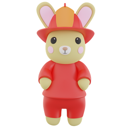 Lapin pompier  3D Icon