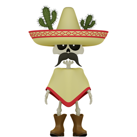 Poncho Sombrero  3D Icon