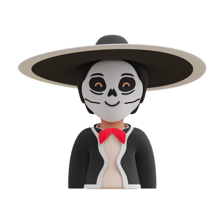 Poncho Sombrero  3D Illustration