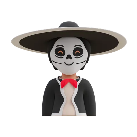 Poncho Sombrero  3D Illustration