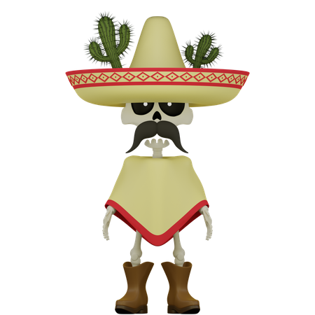 Poncho Sombrero 3D Illustration