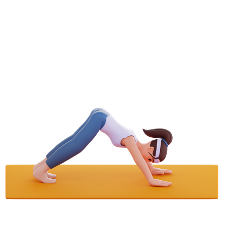 Pose de yoga sur le pont  3D Illustration