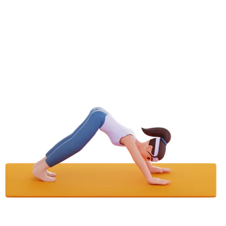 Pose de yoga sur le pont  3D Illustration
