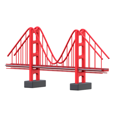 Ponte portão dourado  3D Icon
