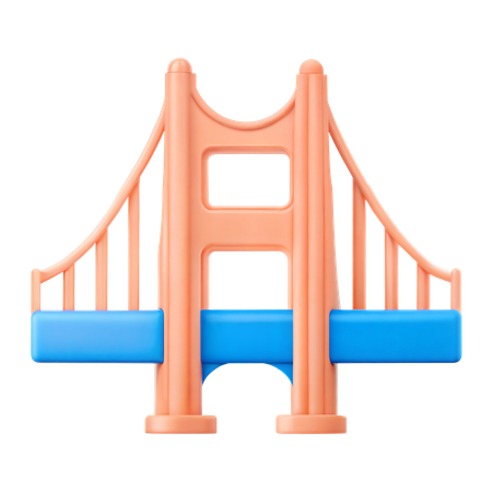 Ponte portão dourado  3D Icon