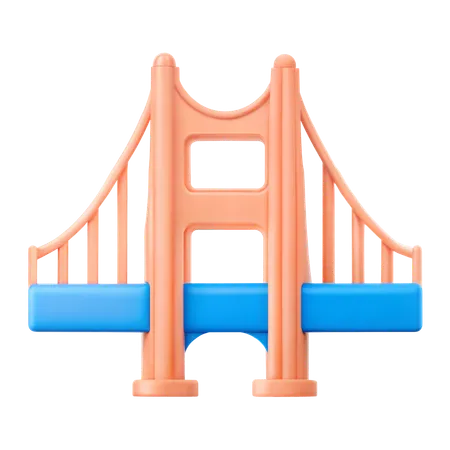 Ponte portão dourado  3D Icon