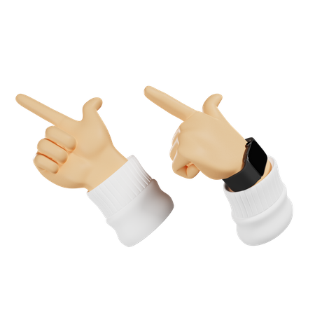 Ponteiro para o gesto da mão esquerda  3D Icon