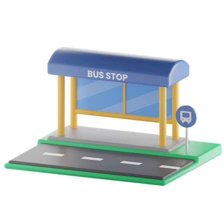Ponto de ônibus  3D Illustration
