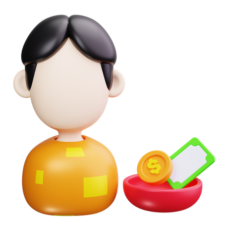 Poor begging for money  3D Icon