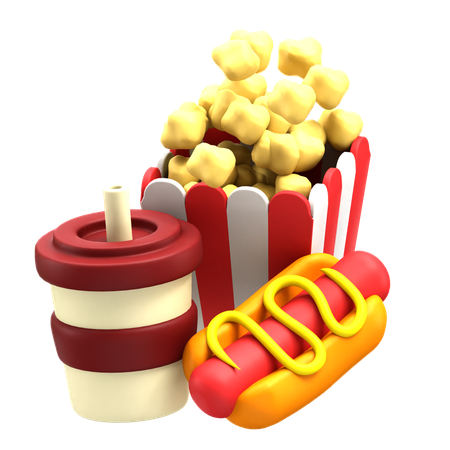 Popcorn  3D Icon