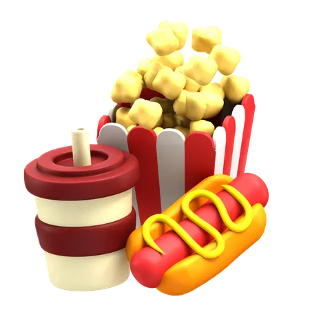 Popcorn  3D Icon