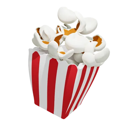 Popcorn  3D Illustration