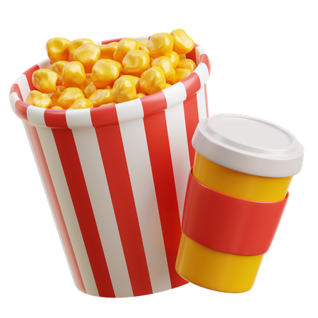 Pop-corn et cola  3D Illustration