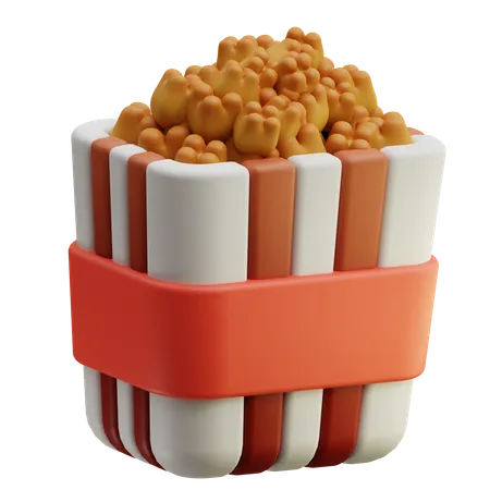 3 D Illustration Of Popcorn 3D Icon