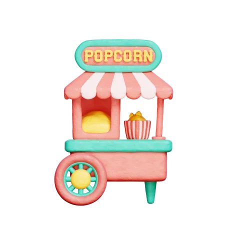 Popcorn Carnival Amusement Park 3 D Rendering 3D Icon