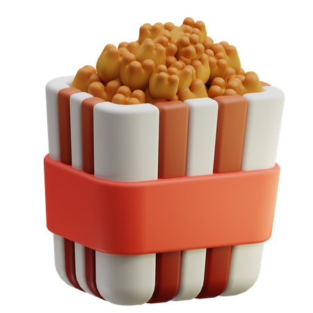 Popcorn  3D Icon