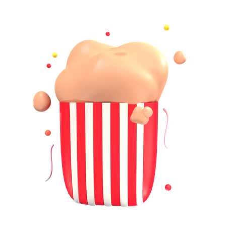 Popcorn  3D Icon
