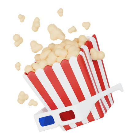 Popcorn  3D Icon
