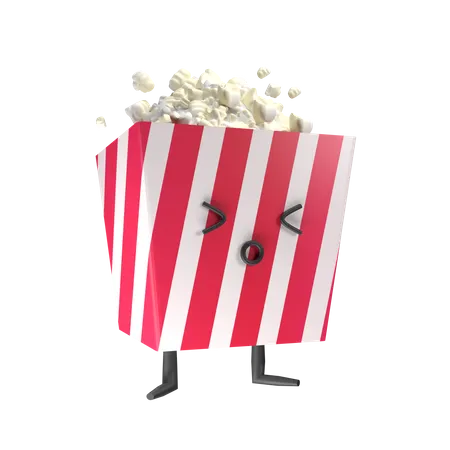 Popcorn  3D Illustration