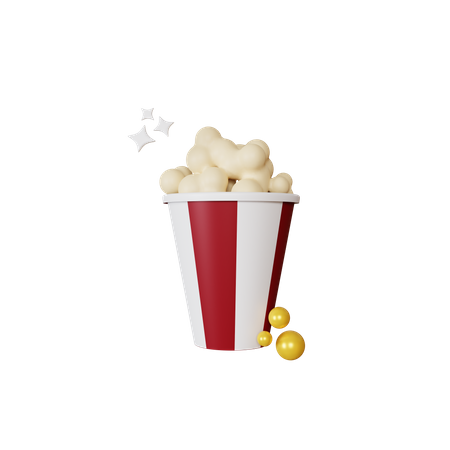 Popcorn  3D Illustration