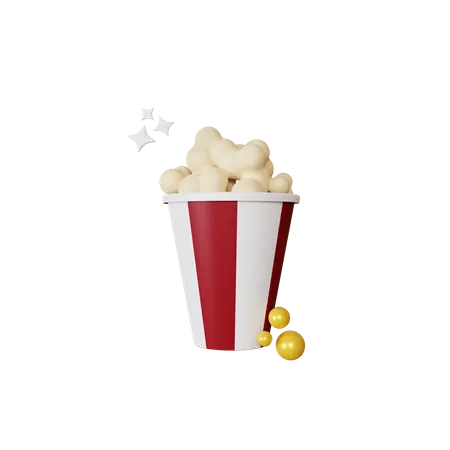 Popcorn  3D Illustration