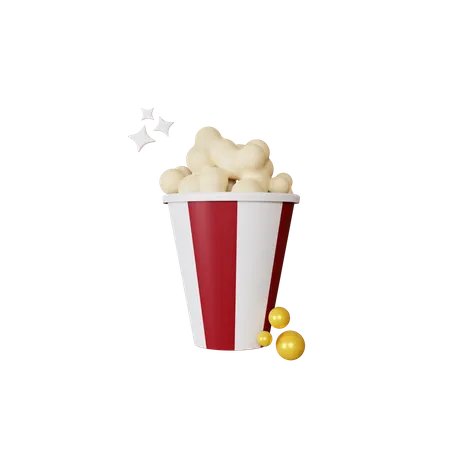 3 D Rendering Popcorn Object Illustration 3D Illustration
