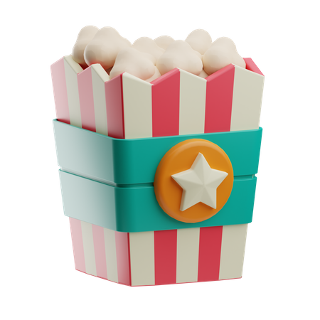 Popcorn  3D Icon