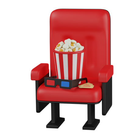 Popcorn And 3 D Glasses  3D Icon