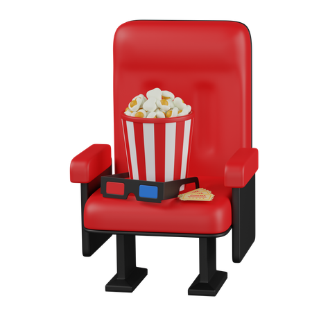 Popcorn And 3 D Glasses  3D Icon