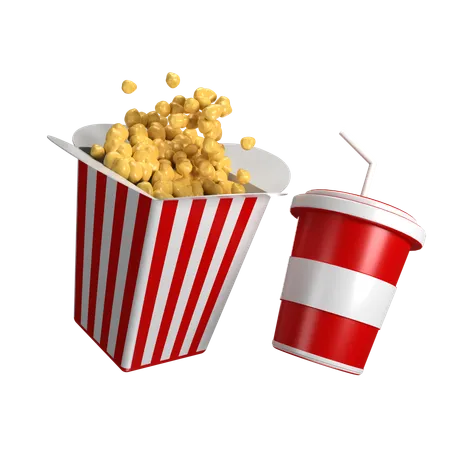 Popcorn And Coke  3D Icon